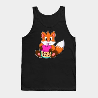 Fox at Drinking a Drink with Drinking straw Tank Top